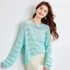 CARBAMMI Women's Lightweight Openwork Long Sleeve Knit Pullover Top