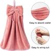 Hand Towel Household Bow Hanging Type Absorbent Towels Kitchen Wipe Handkerchief Solid Color Kitchen Supplies