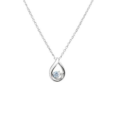 Official Eternal Silver Necklace with Jewelry Drop Aquamarine Elegant Anniversary Gift for 111424121810 4.C. Case, Design, Women,