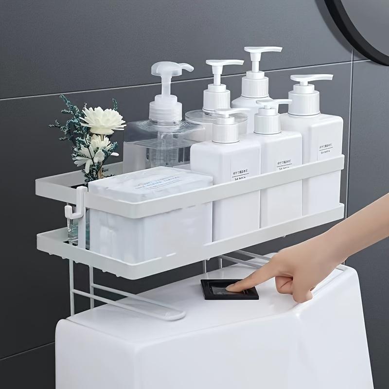 1pcs Bathroom Over The Toilet Storage Shelf Bathroom Storage Organizer with Toilet Paper Holder Toilet Top Shelf Space Saver