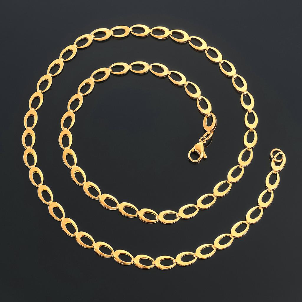 5mm Wide Stainless Steel Link Chain Rolo Long Necklace for Men Women Girl Jewelry Accessories DIY Gift Choker on Neck Collar