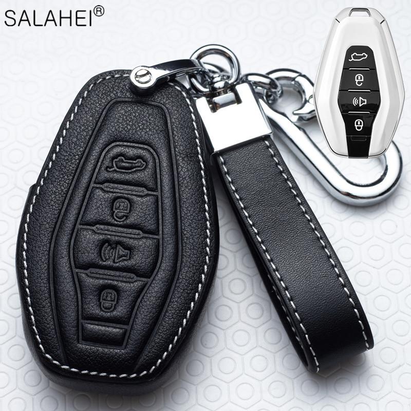 Leather Car Key Case Cover Holder Shell Fob For Chery Jetour X70 X90 X95 Plus   Protector Keyless Keychain Accessories