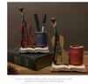 American-Style Saxophone & Violin Resin Pen Holder Desk Ornament for Office and Home Decor