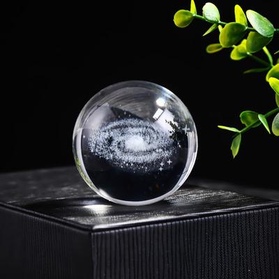 3D Transparent Crystal Ball, Cloud, Earth, Starry Sky, Ball Ornaments, Handicrafts, Gifts, Office Laser Carved Moon Ornaments