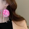 Retro Polka Dot Geometric Circle Earrings - Fashionable, High-End, European & American Style for Women