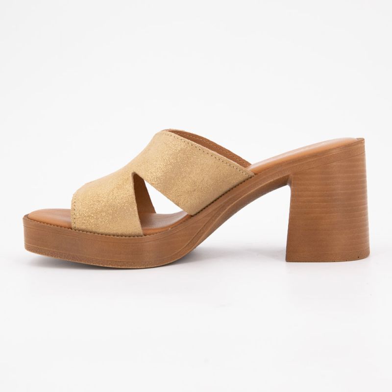 Women's Boreal Gold Square Heel Mules CARLA TORTOSA