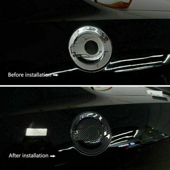 Carbon Fiber Door Fuel Tank Gas Cover Trim  Accessories for Dodge Challenger 09+