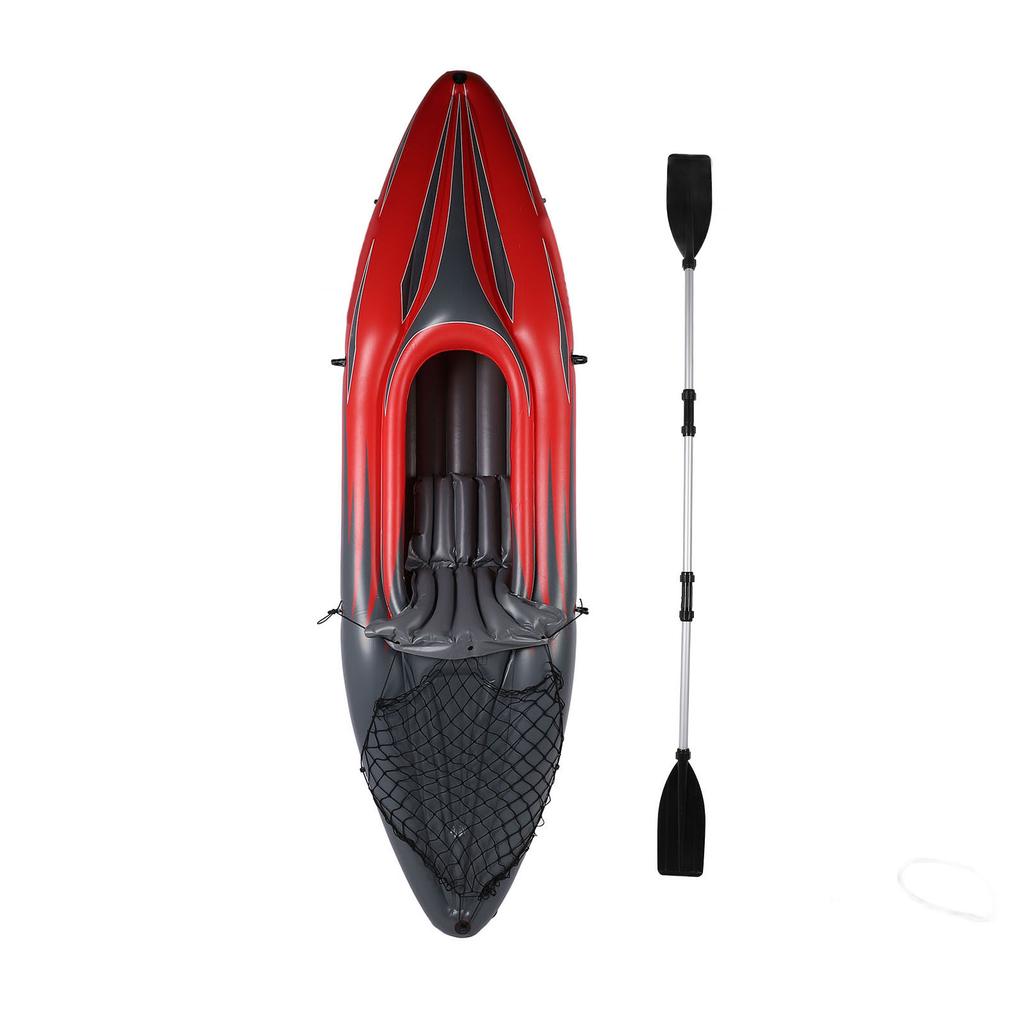1 Person Inflatable Kayak Set PVC UV Proof Portable Blow Up Canoe Boat with Hand Pump Paddle Storage Bag for Fishing