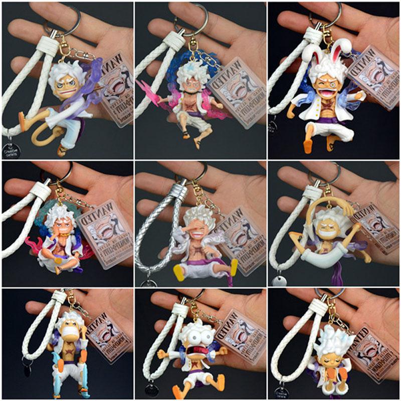 Anime One Piece Gear 5 Luffy Figur Anhänger Schlüsselanhänger Puppe Anhänger Spielzeug Dekoration Geschenk Schönes Design Langlebig