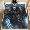 1 ks Flísová deka s vlastním jménem a vzorem Warhammer 4K, vhodná pro všechna roční období, pro domácí dekoraci, teplo a pohodlí, dárky, sváteční dárek