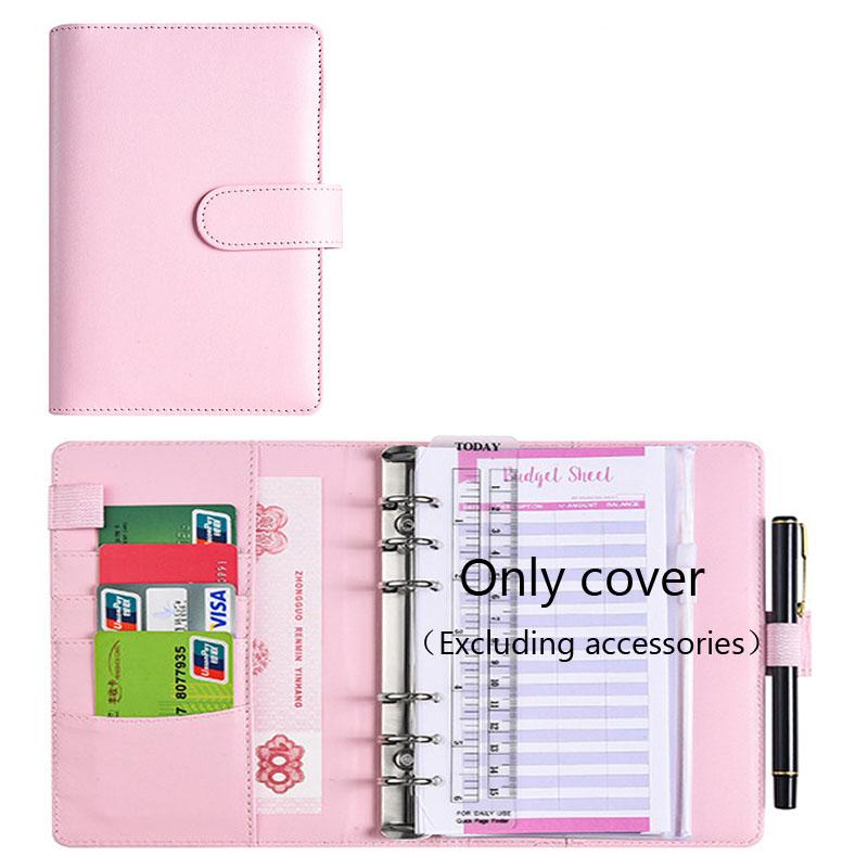 A6 Budget Binder with Cash Envelope Savings Book Budget Planner PU Leather Laptop Binder with Binder Pocket Cash Fill Folder