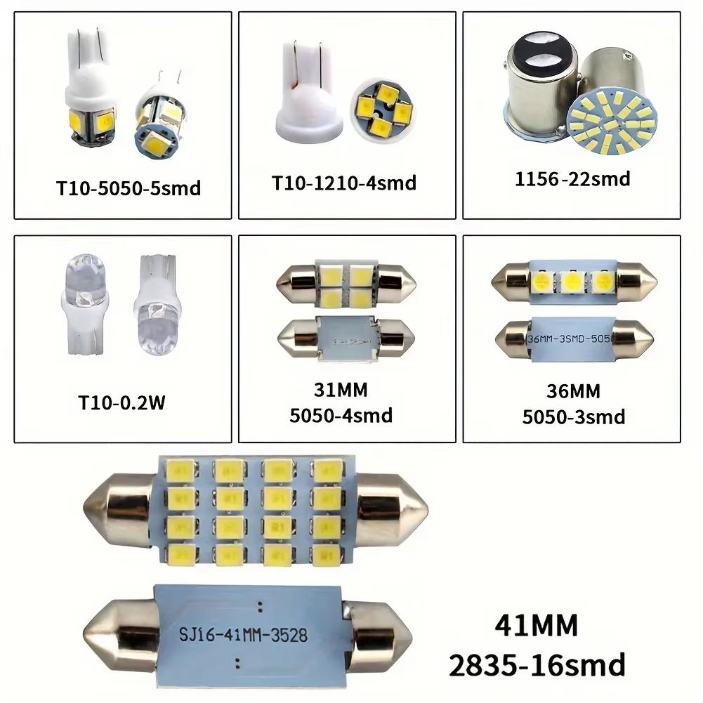 42Pcs LED Car Interior Lights T10 6000K SMD LED Xenon White Interior Light Bulbs Replacement License Plate Reading Light Bulb