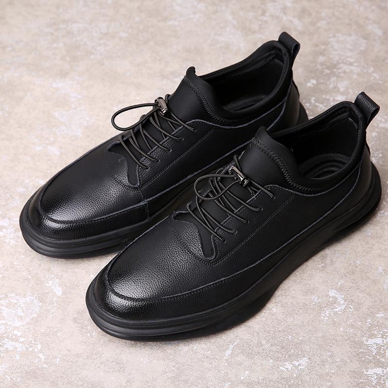 Fashion Sneakers Genuine Leather Casual Shoes Men Breathable Classic Black White Male Shoes Leather Shoes Spring Summer Sneakers
