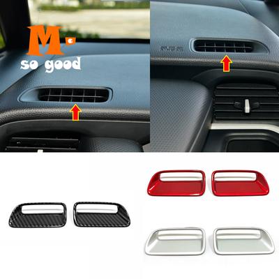 For Honda Fit Jazz Accessories ABS Matte/Carbon Fiber Car Front Dashboard Air Condition Outlet AC Vent Cover Trim