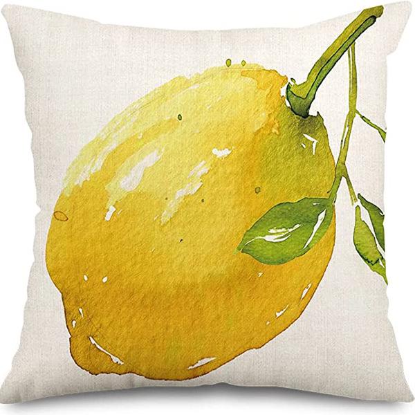 Nowa Nordycka Poszewka na Poduszkę z Lnu - Letni Nadruk Owocowy Poszewka na Poduszkę na Sofę