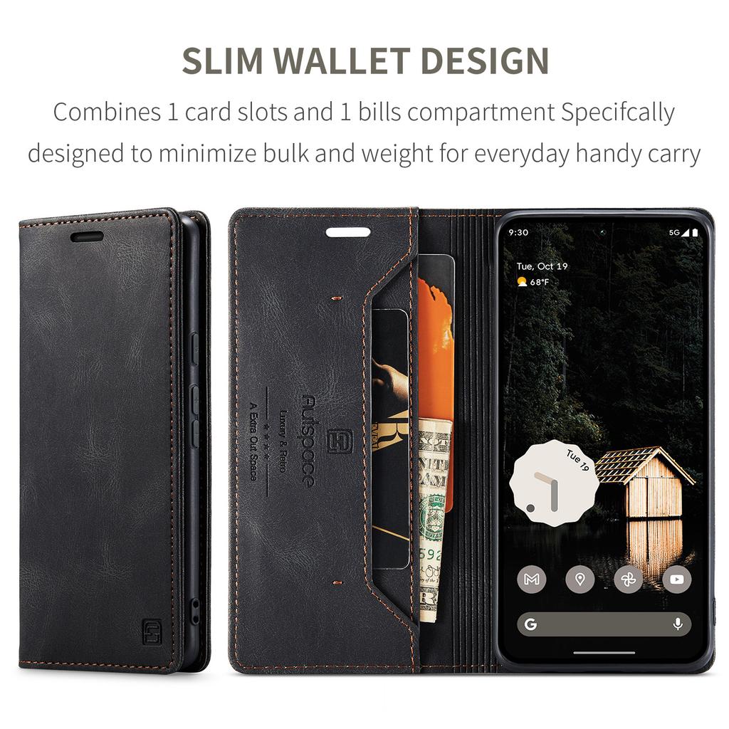 For Google Pixel 6/6 Pro/7a/Pixel 8/Pixel 8 Pro/Pixel 9/Pixel 9 Pro/Pixel 9 Pro XL/Pixel 9a Retro Luxury Style Flip Stand Anti-Drop Wallet Phone Case
