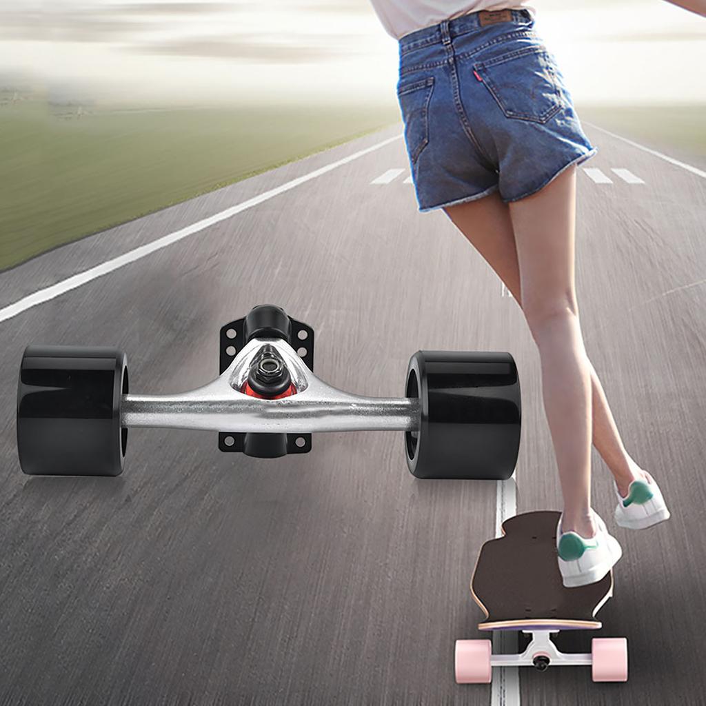 2pcs   Truck with Skate Wheel Riser Pad Bring Accessory(black shaft black wheel)