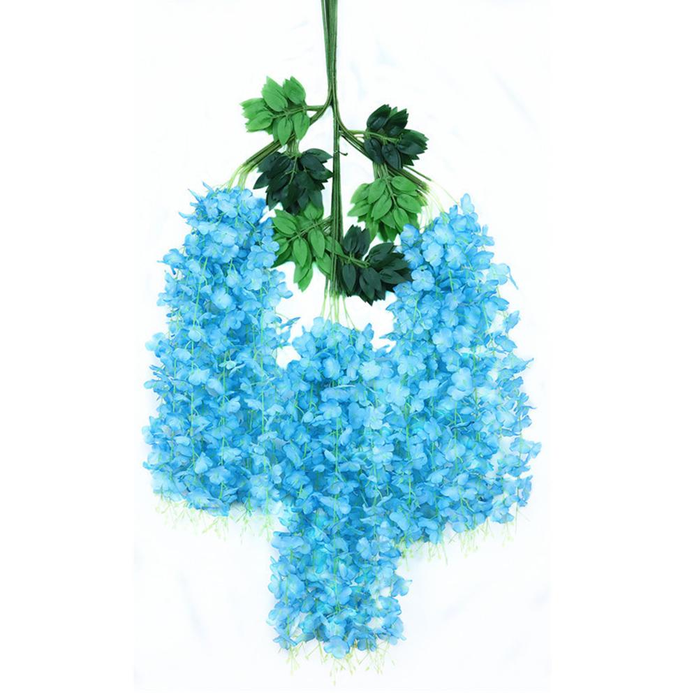 12 Stück Künstliche Blumen Falsche Falsche Blumen Glyzinien-Ranke Rattan Hängende Girlande Seidenblumen Heimdekoration Falsche Blumen