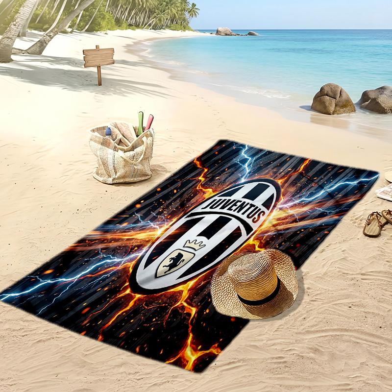Juventus FC Printed Beach Towel Quick Dry Soft TowelPortable Large Rectangular Beach Blanket for Travel Swimming Pool