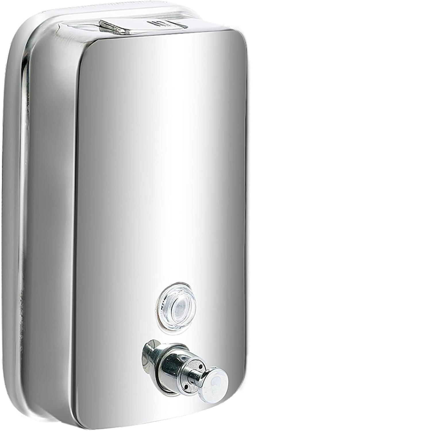 Multi-Function Soap Dispenser,Wall Mount Reliable Commercial Hand Soap Dispenser,Stainless Steel Manual Liquid Pump Firm Manual Liquid Soap Dispenser Stainless steel