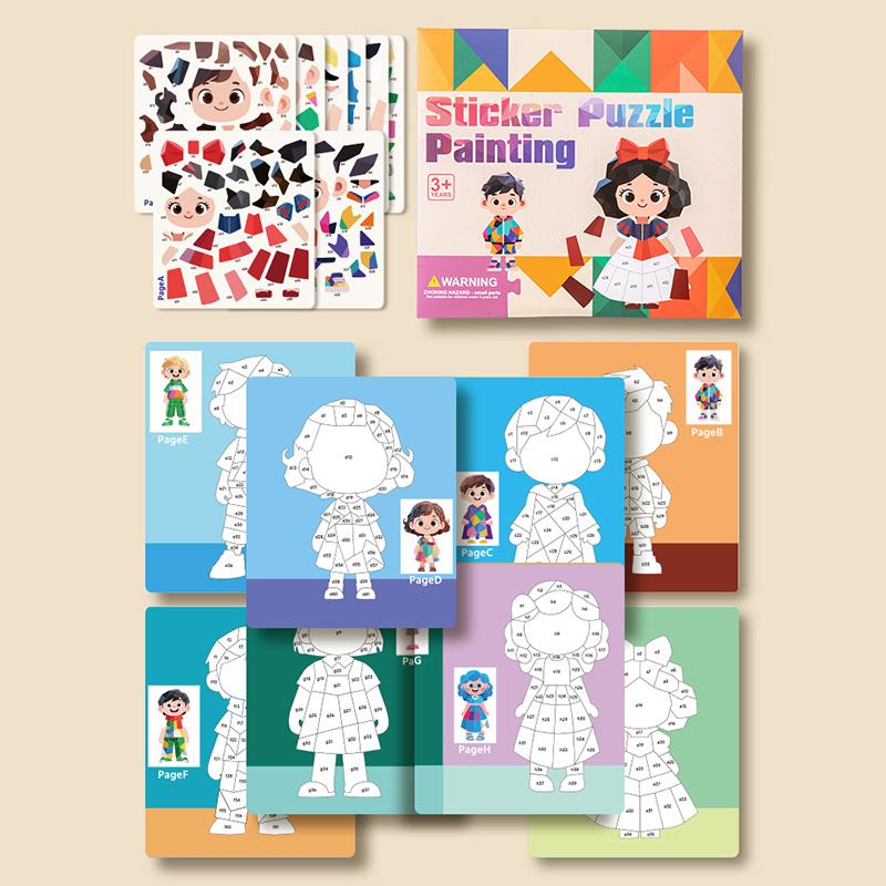 3D Stickers Puzzle Game Cartoon Animal DIY Craft Toys for Kids Educational Drawing Learning Toy Children's Gift