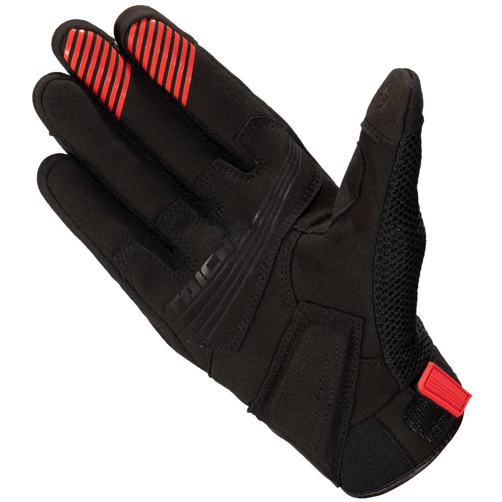 RS Taichi RST460 Bolt Air Touchscreen for Gloves, Black/Red, Medium, Breathable, Compatible, Built-in Protector, Motorcycles, Spring/Summer