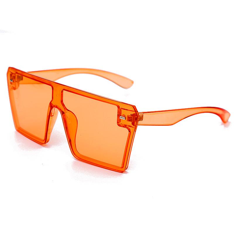 New Style Big Frame Sunglasses Retro Square Personality Conjoined Glasses Blue Bulk Luxury Men and Women Sunglasses