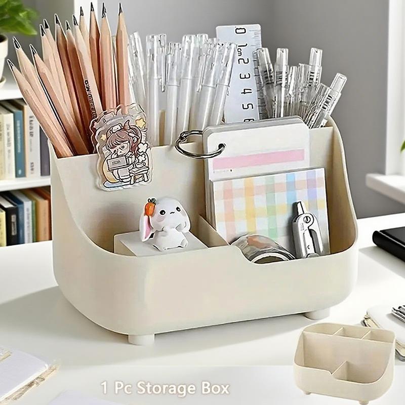 5-grid Large Capacity High Quality Plastic Desktop Organizer Storage Bucket Pen Holder Multifunctional Makeup Brush Holder