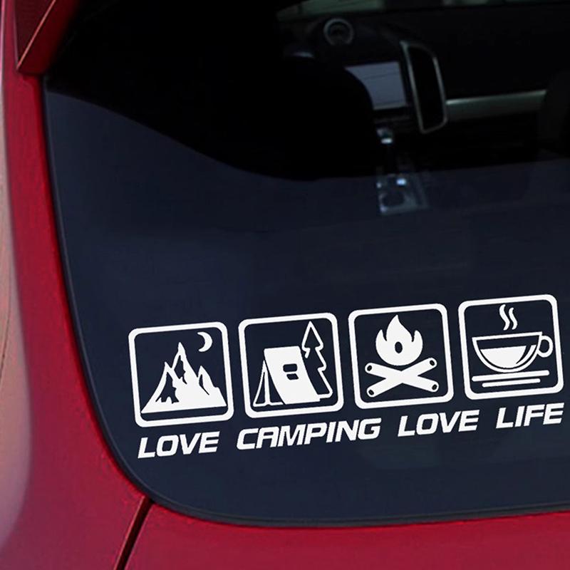 Love Camping, Love Life. Car Sticker Decoration Waterproof For Window And Bumper Stickers Of Cars, Trucks And Motorcycles