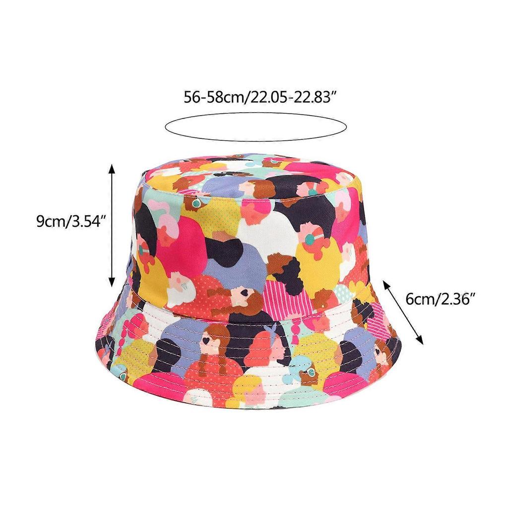 Cartoon Bucket Hat Small Pattern Fisherman Hat Double-sided Basin Hat All-match for Outdoor Running Walking Camping One