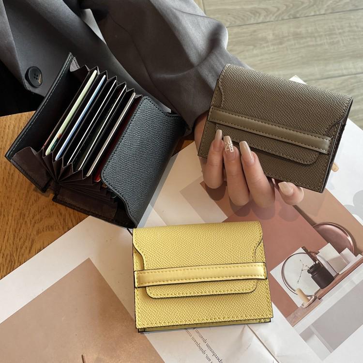 Portofel de damă din piele naturală - Capacitate mare, Sloturi pentru carduri multiple, Culoare solidă, Portofel elegant și compact