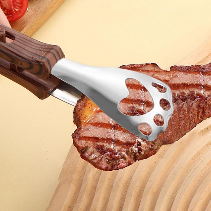 Stainless Steel Bread Tongs Cat Paw Design Clips Cooking Tong Toast Tongs Heavy Duty Food Grade Serving Tongs For Tea Parties