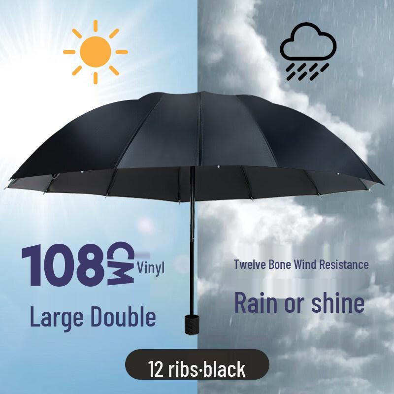 Large Manual 4-Fold UV Protection Umbrella