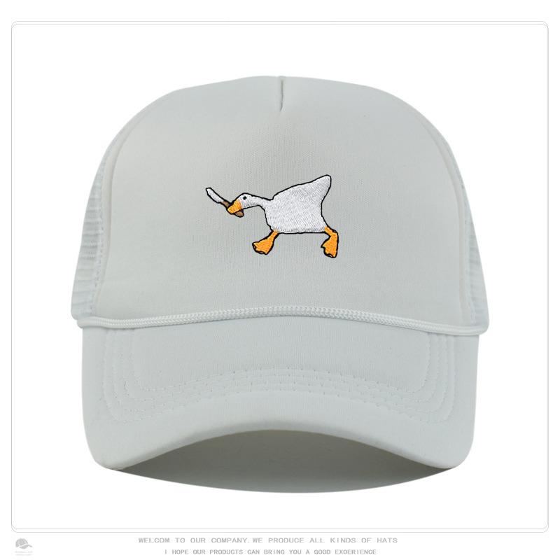 Embroidered Baseball Cap with Goose Pattern for Men and Women, Casual and Fashionable City Style Duckbill Cap