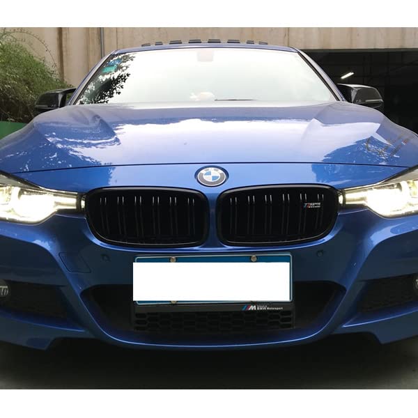 Wellvie Classy 3 Series Kidney Grille Front Grille Compatible with and F35 Double Fin M Car Left and Right Exterior Car Custom Fit F30, F31, Series,
