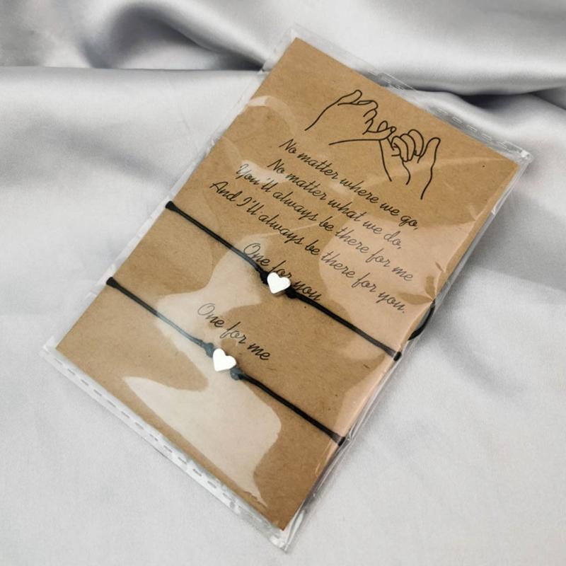2pcs Sister Couple Bracelet Matching Heart Bracelets Jewelry Gift for Sister Women Birthday Presents for Girlfriend
