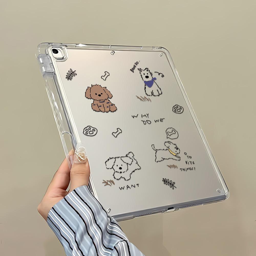 Cute Puppy Y Three Fold for Ipadair6/5 Protective Case 10/9/8 Generation 11 Inch Pro Anti-drop and Anti-bend MINI