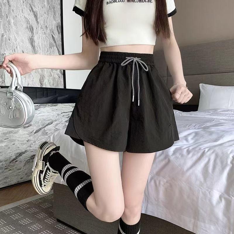 Ice Silk Thin Quick-drying Wide Leg Shorts Women's Summer Plus Size Casual Yoga Hot Pants Cargo Sports Pants