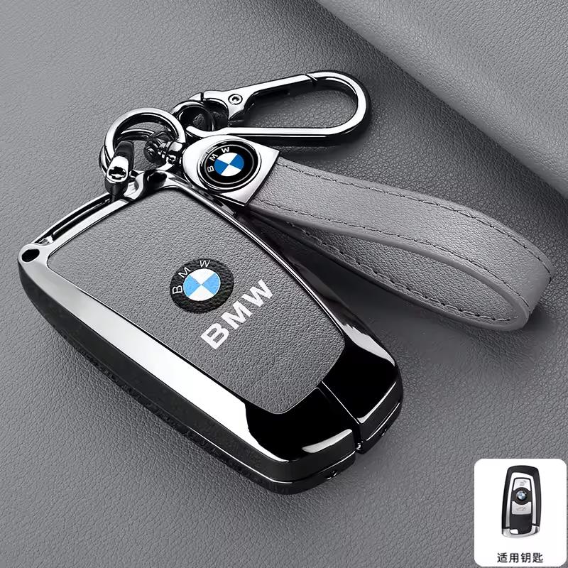 Zinc Alloy Leather Car Remote Key Case Cover for BMW 1 3 5 7 Series X1 X3 X4 X5 F10 F15 F16 F20 F30 F18 F25 M3 M4 E34 Sticker