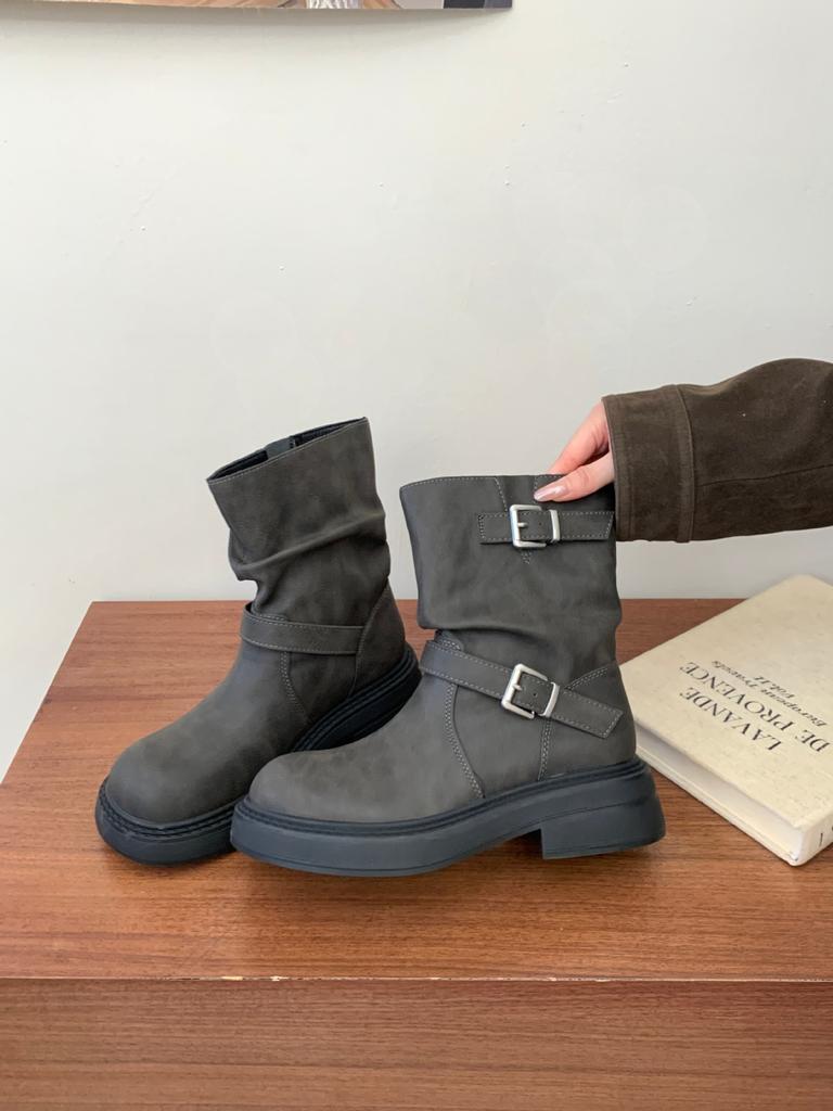 Long boots for women, thick legs, big tube circumference, thick-soled high boots, thin boots, knight boots, two wear autumn retro large-size boots