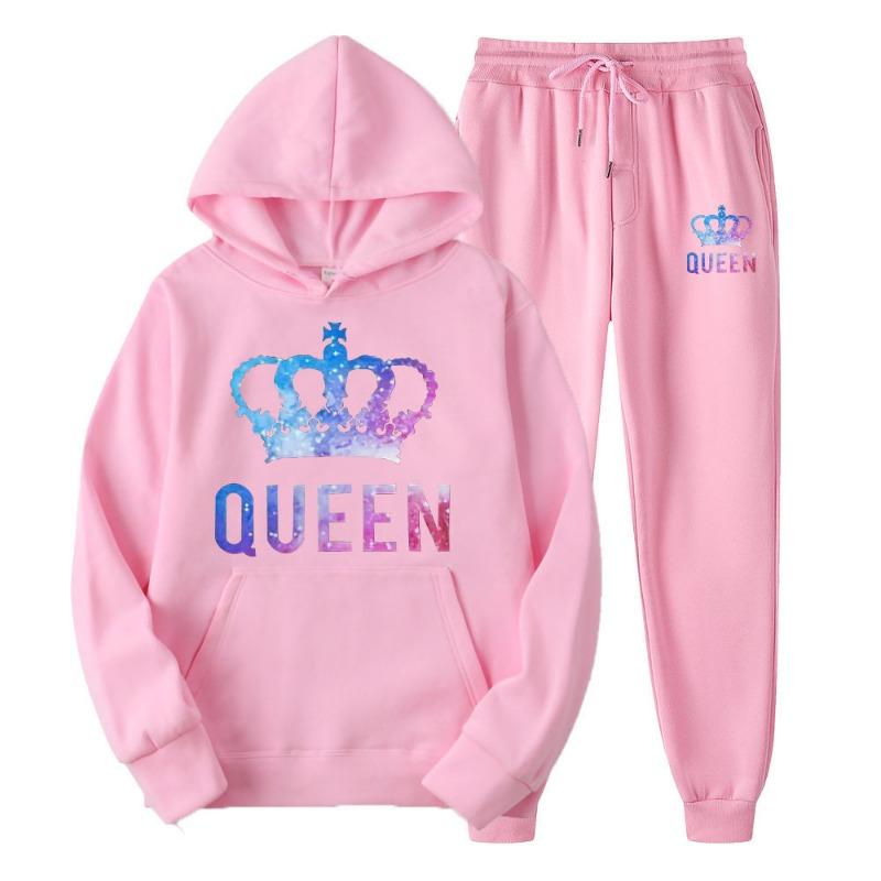 Pár mikin s kapucí set pánské dámské ležérní volné s dlouhým rukávem sportovní oblečení fleecová bunda tepláky trička s krátkým rukávem (pánské)