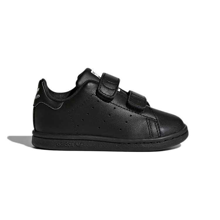 Adidas Originals Stan Smith Casual Sneakers Durable Low-Top Walking Shoes Baby Sneakers Obsidian-Black BZ0524
