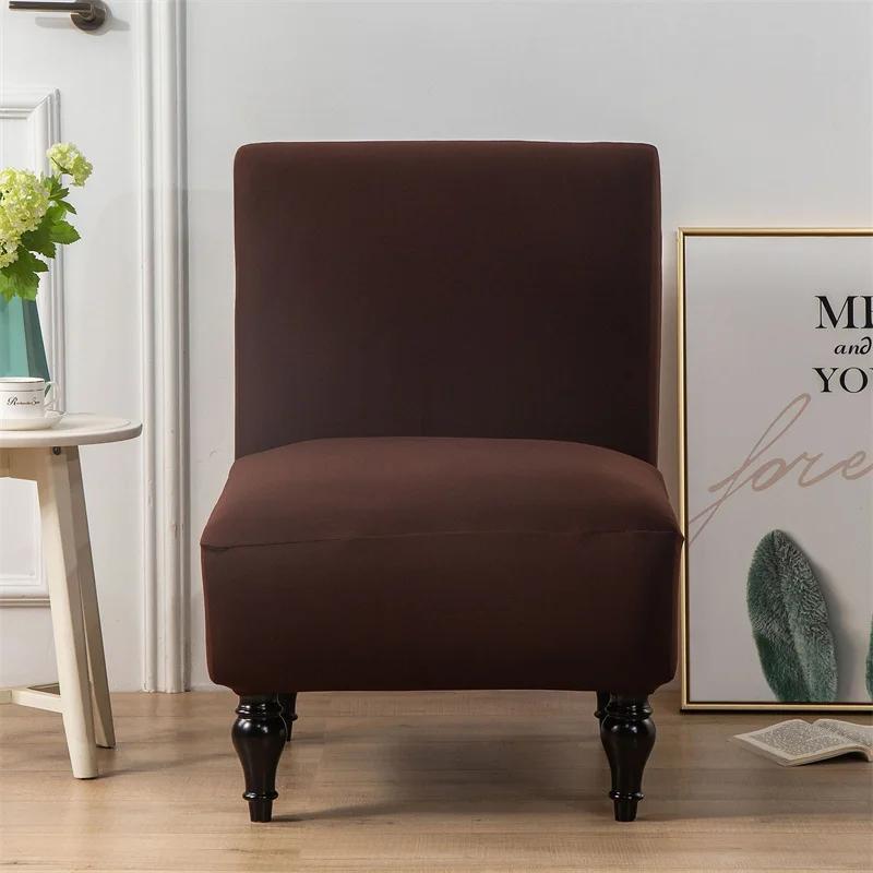 

1pc Stretch Removable Armless Chair Cover Anti-dirty Washable Seat Slipcover Solid Color Short Back Chair Case for Banquet el