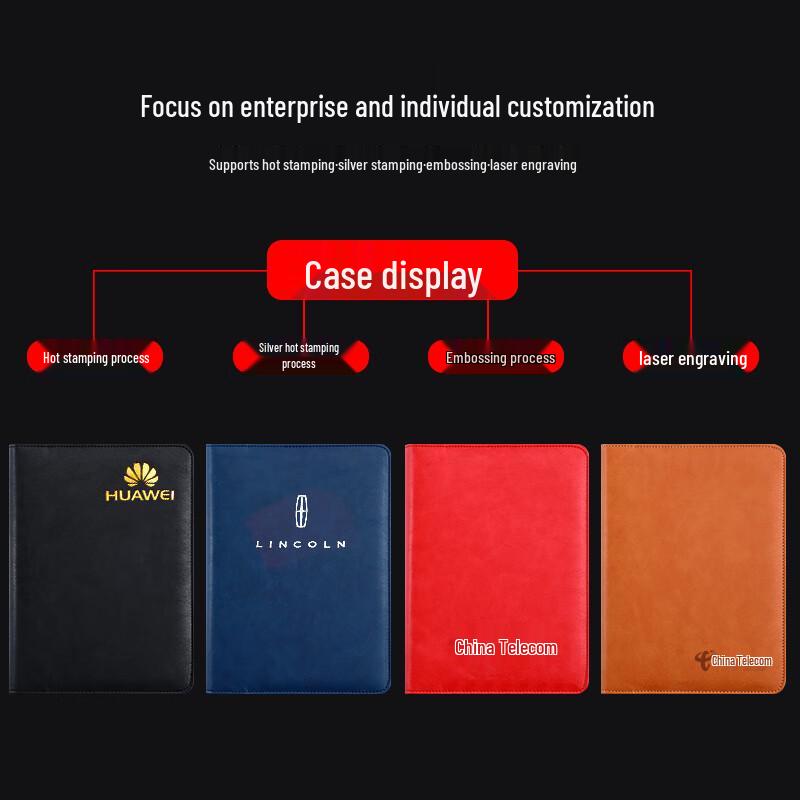 Gureide A5 Business Reißverschluss Notizbuch mit losen Blättern