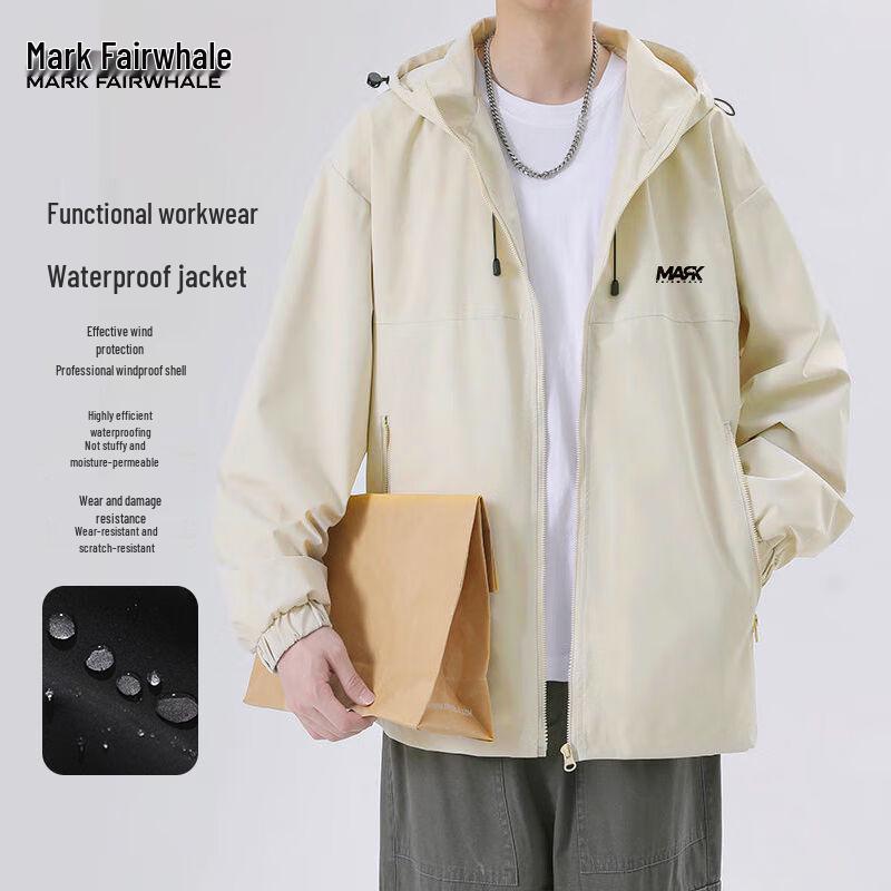 

Mark Fairwhale Men s Autumn Windproof Hooded Jacket L