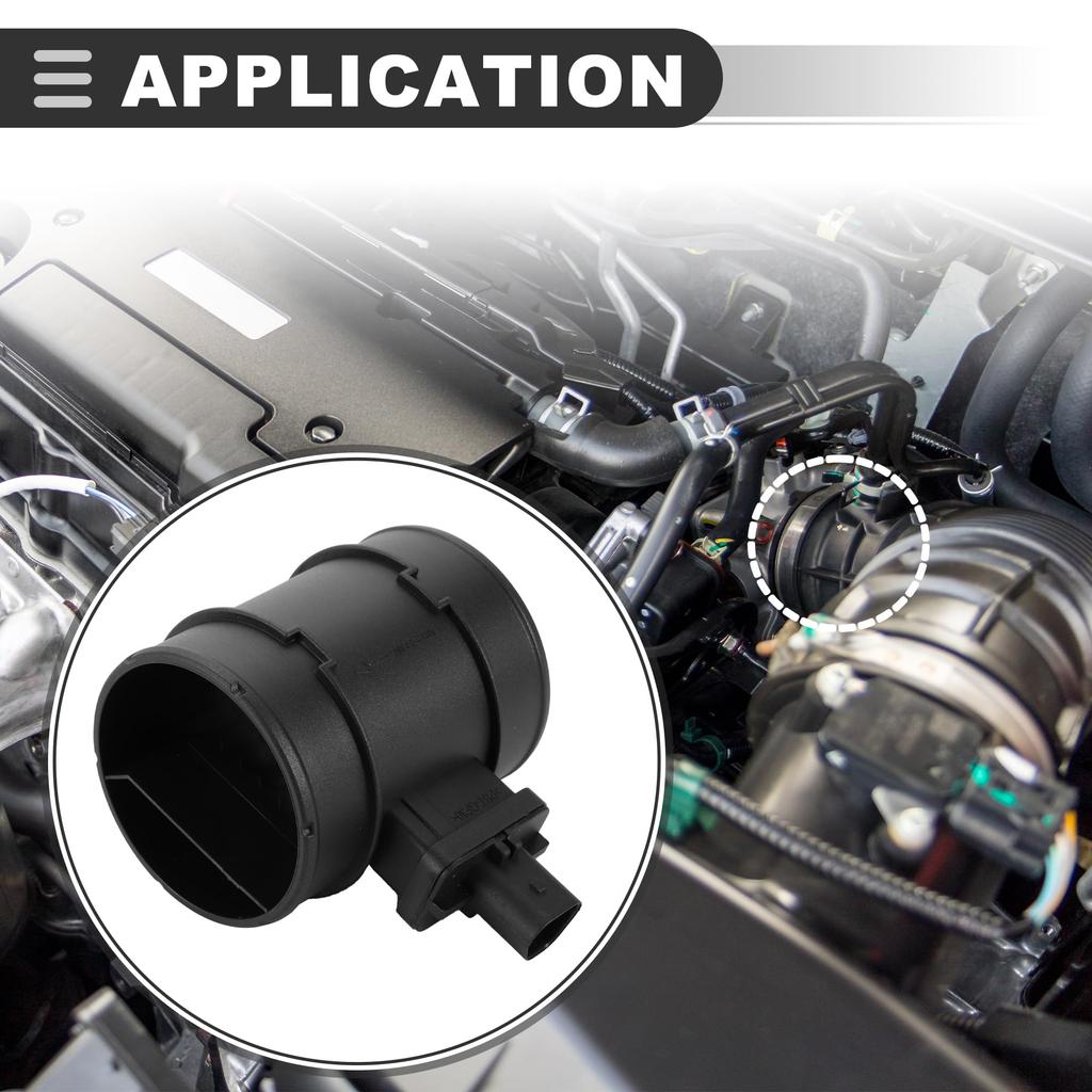 Motoforti Plastic and Metal Mass Air Flow Sensor Assembly for Opel Meriva 2010-2017, Black, Part Number 12671610