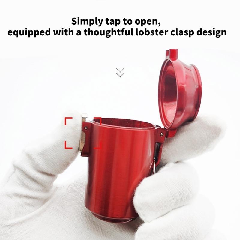 Convenient Metal Travel Ashtray With Secure Lid Creative Portable Ashtray Ashes Holder SpillProof for Outdoor Indoor Use