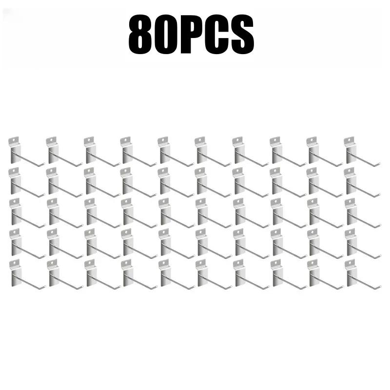 100PC Supermarket Shelf Slot Plate Hook Jewelry Display Shelf Accessories Single Line Hooks Slot Plate Hooks Metal Display Hooks