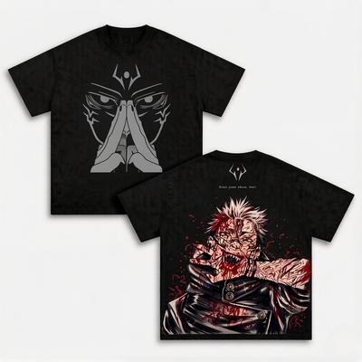 Anime Jujutsu Kaisen Ryomen Sukuna Print T-shirt Mannen Vrouwen T-shirts Casual Katoenen Kleding Vintage T-shirt Tops Heren