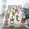 Funny Cartoon Animals Duvet Cover With Pillowcases Bear Chicken Rabbit Lions 3D Print Toddler Bedding Set For Kids Teens Decor